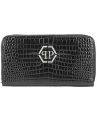 Philipp Plein - Croc-Embossed Zip-Around Wallet - Lyst