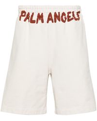 Palm Angels - Short de sport en coton à logo imprimé - Lyst