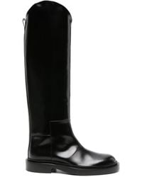 Jil Sander - Asymmetric Leather Boots - Lyst