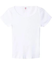 RE/DONE - Ribbed Round-neck Tee - Lyst