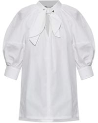 Max Mara - Bow-Detail Puff-Sleeve Blouse - Lyst
