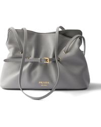 Prada - Small Dada Leather Tote Bag - Lyst