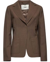 Fendi - Patch-Pocket Wide-Lapel Jacket - Lyst