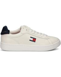 Tommy Hilfiger - Logo-Plaque Leather Sneakers - Lyst