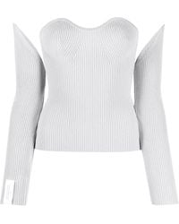 ROKH - Ribbed-Knit Bustier-Style Top - Lyst
