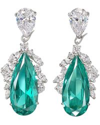 Anabela Chan - 18kt White Gold Diamond And Tourmaline Drop Earrings - Lyst