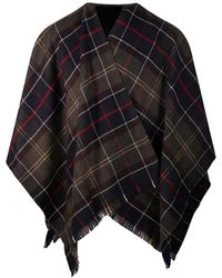 Barbour - Classic Tartan Fringed Cape - Lyst