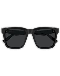 Saint Laurent - Logo-Plaque Square-Frame Sunglasses - Lyst