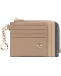 Piquadro - Leather Keychain Card Holder - Lyst