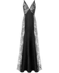 Il Volo - Chantilly Lace Silk-Panel Maxi Dress - Lyst