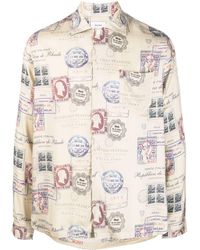 Rhude - Camisa con motivo de sellos de pasaporte - Lyst