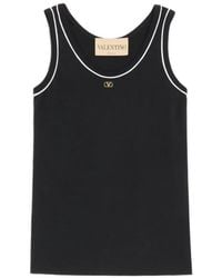 Valentino Garavani - Cotton Jersey Top - Lyst