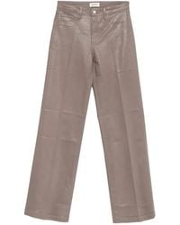 L'Agence - Cçayton Coated Wide-Leg Jeans - Lyst