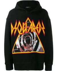 DSquared² Graphic Print Hoodie - Black