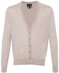Giorgio Armani - V-Neck Wool Cardigan - Lyst