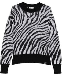 Pence - Trui Met Ronde Hals En Zebra-Print - Lyst