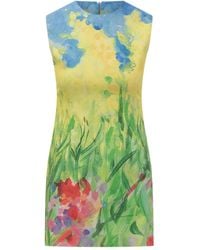 MSGM - Vestido Con Motivo Floral - Lyst