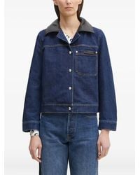 Wales Bonner - Leather-Collar Denim Jacket - Lyst