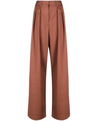 Forte Forte - Pleated Cotton Wide-leg Trousers - Lyst
