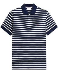 Tommy Hilfiger - Striped-Print Logo-Embroidered Polo Shirt - Lyst