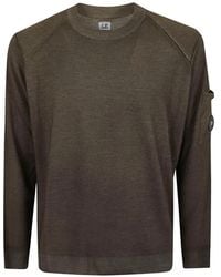 C.P. Company - Pull En Laine Mérinos À Col Rond Et Lentille Signature - Lyst