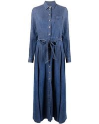 Philipp Plein - Denim Maxi Shirt Dress - Lyst