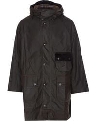 Barbour - Abrigo con capucha y logo - Lyst