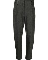 Brunello Cucinelli - Flanel Wool Trousers With Precious Detail - Lyst