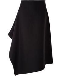 Bottega Veneta - Asymmetric Cotton Midi Skirt - Lyst