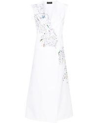 Fabiana Filippi - Embroidered Cotton Wrap Dress - Lyst