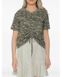 Ksubi - Ruched Camouflage-Print T-Shirt - Lyst