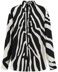 Ferragamo - Zebra-Print Long-Sleeved Shirt - Lyst
