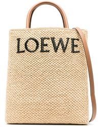Loewe - A4 Raffia Tote Bag - Lyst