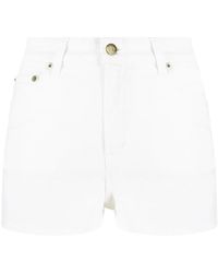 Twinset - Embroidered-Logo Denim Shorts - Lyst