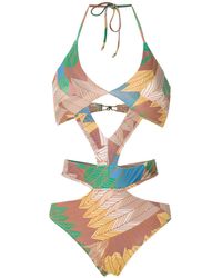 Amir Slama - Printed Cut Out Swimsuit - Lyst