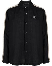 Palm Angels - Pa Monogram-Print Linen Shirt - Lyst