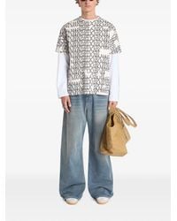 MM6 by Maison Margiela - T-Shirt À Logo Imprimé Et Manches Superposées - Lyst