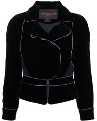 Louis Vuitton Veste texturée à liserés contrastants pre-owned - Noir