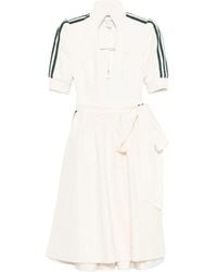 adidas - Three-Stripe Zip-Front Midi Dress - Lyst