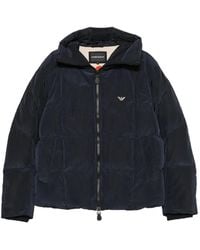 Emporio Armani - Logo-Plaque Hooded Jacket - Lyst