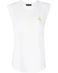Giuseppe Zanotti - Ursella Logo-Embroidered Sleeveless Cotton Tank Top - Lyst