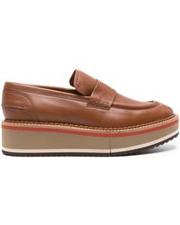 Robert Clergerie - Bahati Wedge Leather Loafers - Lyst