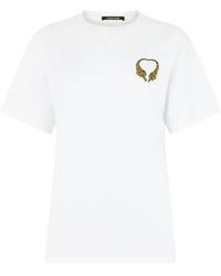 Roberto Cavalli - Tiger-Embroidered T-Shirt - Lyst