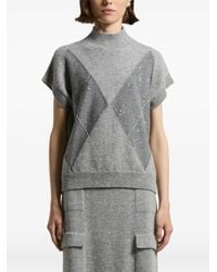 Peserico - Sequin-Embellished High-Neck Vest - Lyst