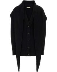 Blumarine - Ribbed-Knit Sailor-Collar Cardigan - Lyst