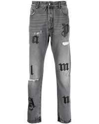 Palm Angels - Distressed Straight-leg Jeans - Lyst