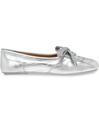Gianvito Rossi - Vault Lace-Up Perforated Ballet Flats - Lyst