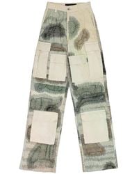 Who Decides War - Distressed Embroidered Wide-Leg Trousers - Lyst