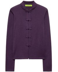 Shanghai Tang - Frog-Button Silk Cardigan - Lyst