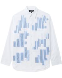 Comme des Garçons - Striped Patchwork Cotton Shirt - Lyst
